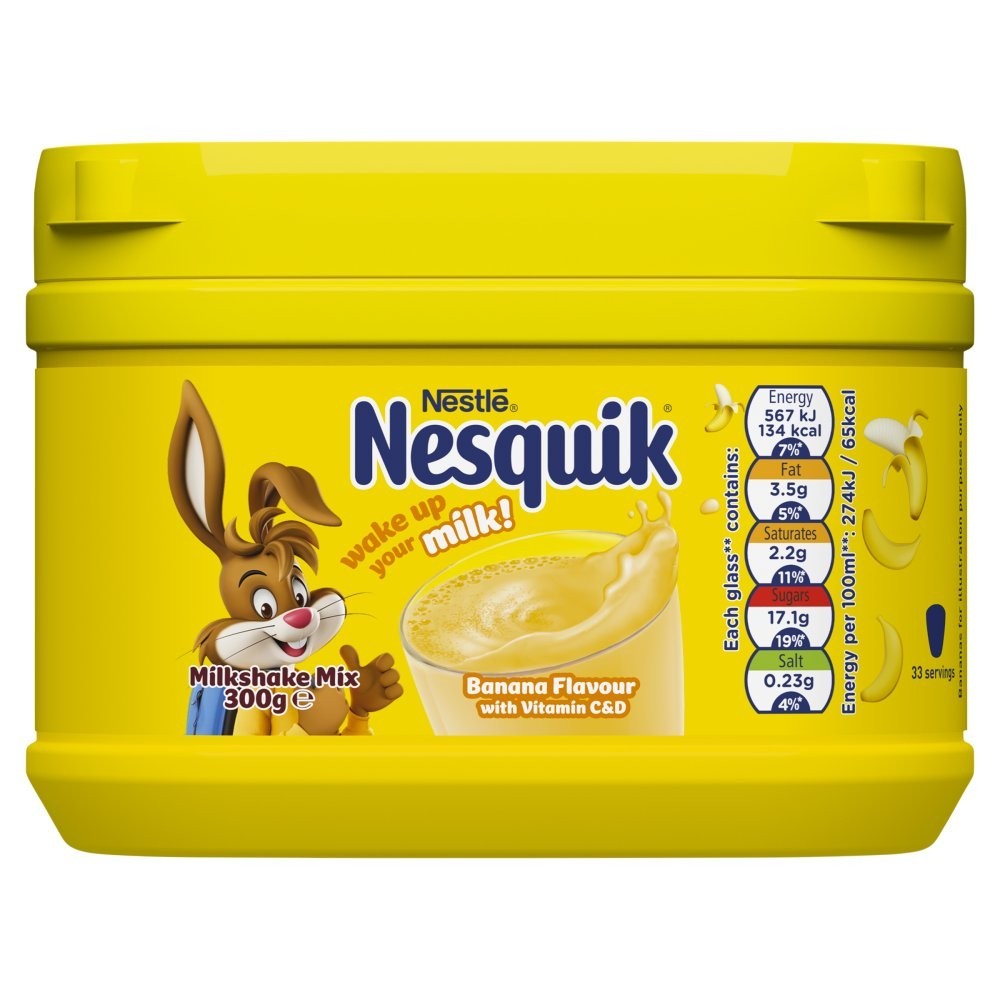 10x Nesquik Bananna Milkshake Powder Tubs 300g Wholesale Case