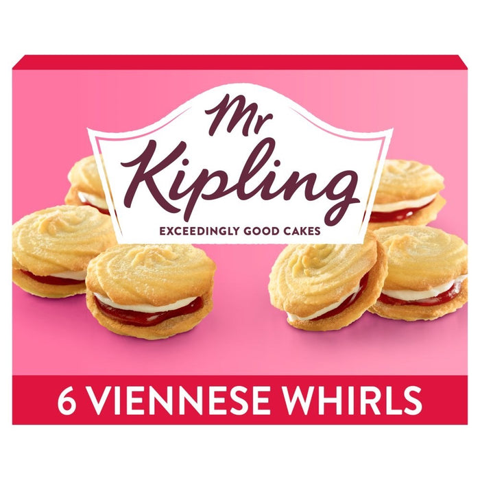 10 Pack x 200g Mr Kipling Viennese Whirls Cakes 6 Pk - Smooth Vanilla Crème