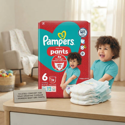 4x Pampers Baby-Dry Nappy Pants Size 6 19 Pack Case of 4 Multi Pack