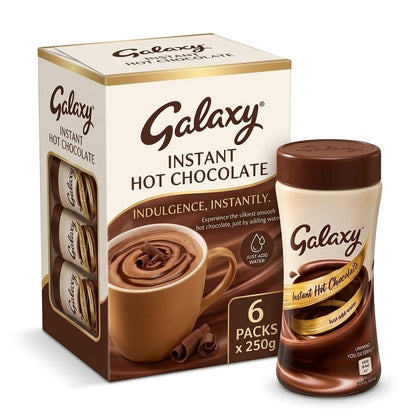 250g x 6 Pack Galaxy Instant Hot Chocolate Powder Jar Bulk Just Add Water Drink