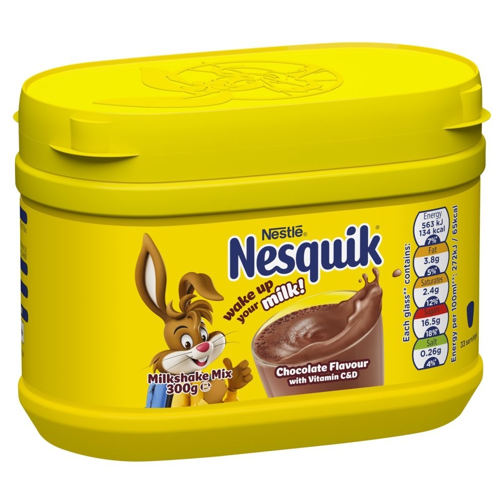 10x Nesquik Chocolate Milkshake Powder Tubs 300g Wholesale Case