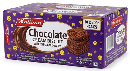 200g × 10 Maliban Chocolate Creams Biscuit - Bulk Pack