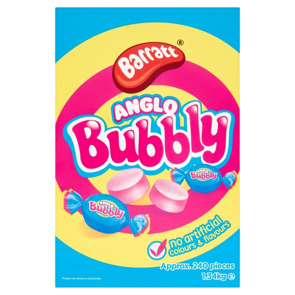 240 Pieces| Barratt Anglo Bubbly Bubble Gum Box 240 Pieces