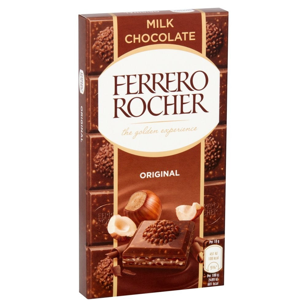 Ferrero Rocher Chocolate Bar 90g x8 Multipack Milk & White Hazelnut Bulk Buy Gif