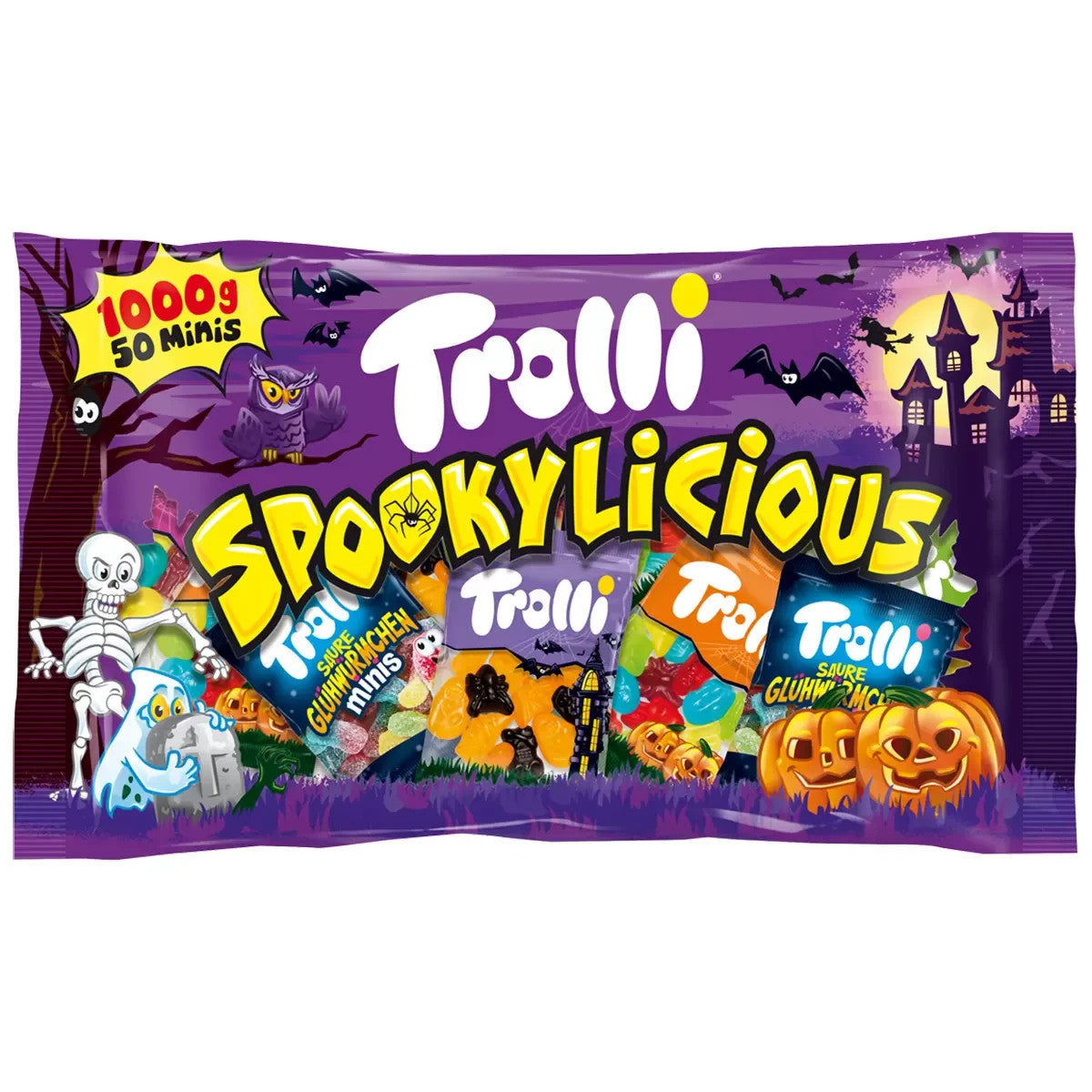 1 kg Trolli Spookylicious Halloween Fruit Jellies Individually Wrapped 1kg Bag