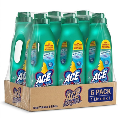 1Ltr × 6 Ace Ultra for Colours Fresh Perfume - Bulk Pack
