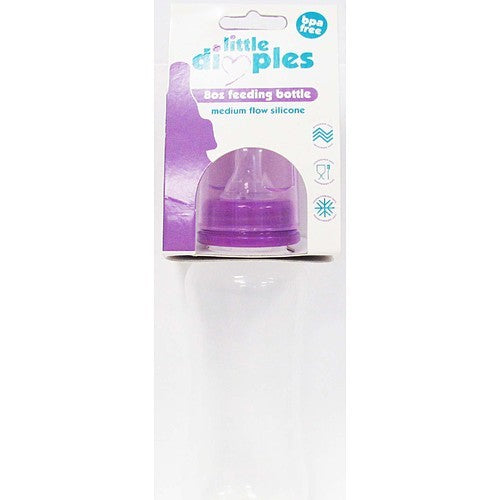 6x Little Dimples 8oz / 250ml Baby Feeding Bottle BPA-Free Medium Flow Silicone