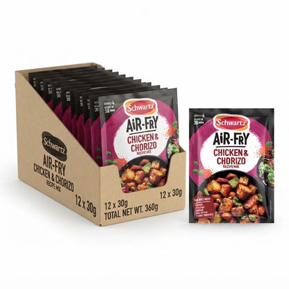 12 x 30g Schwartz Air Fryer Chicken & Chorizo Recipe Mix Sachet