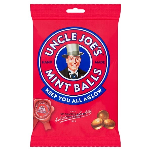 Uncle Joe's Mint Balls 90g | Case of 12 Traditional English Mint Sweets Bulk Buy