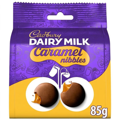 10 x 85g Cadbury Dairy Milk Caramel Nibbles Chocolate Bag - Soft Caramel Bite
