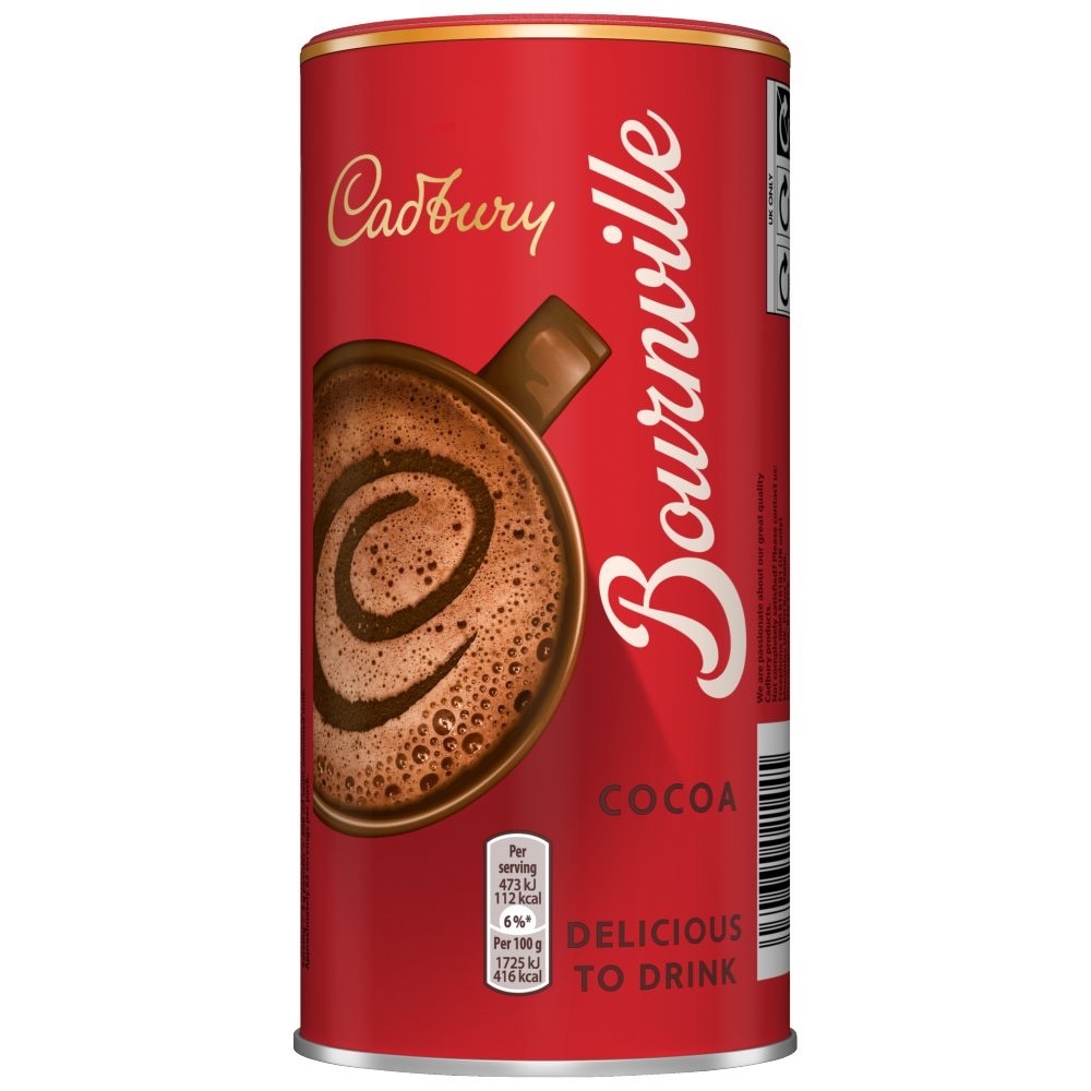250g x 6 Cadbury Bournville Dark Chocolate Cocoa Powder Baking Hot Drink Can