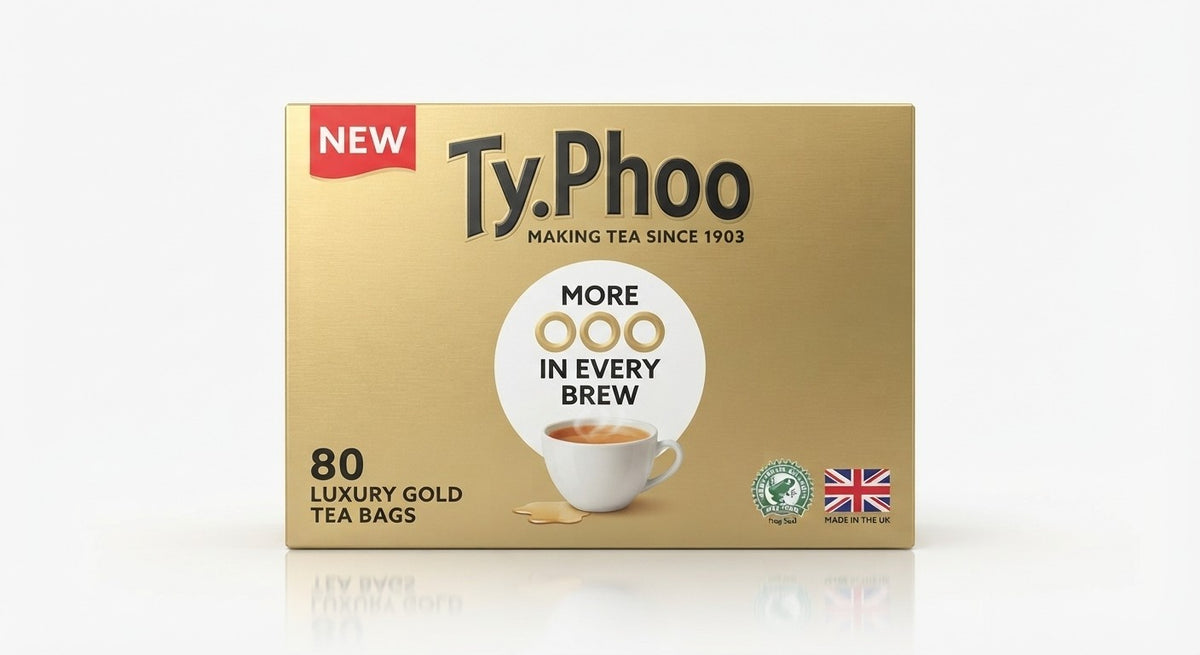 6 Pack Bundle Total 480 Bags Typhoo Gold Luxury Tea Bags 80s