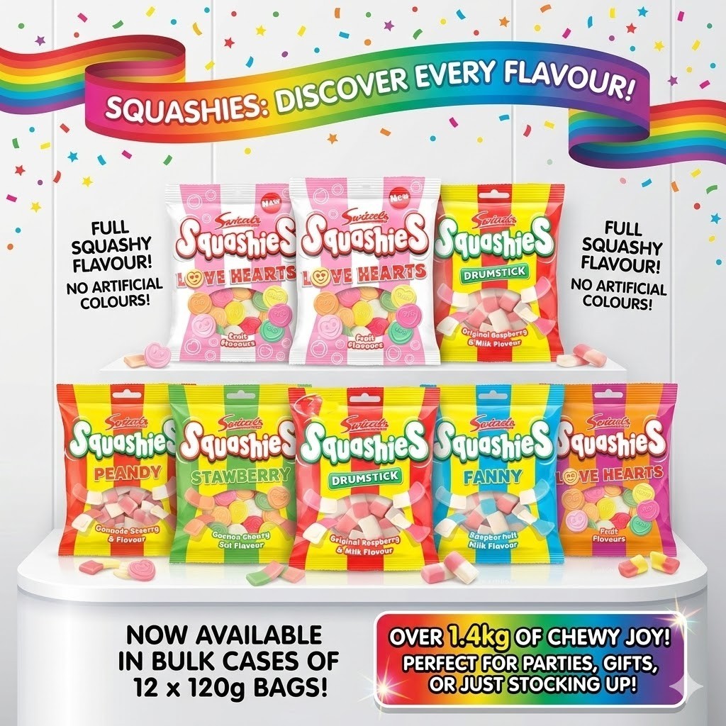 Swizzels Squashies 120g x12 Bulk Pack - Choice of Flavours Gummy Sweets Candy