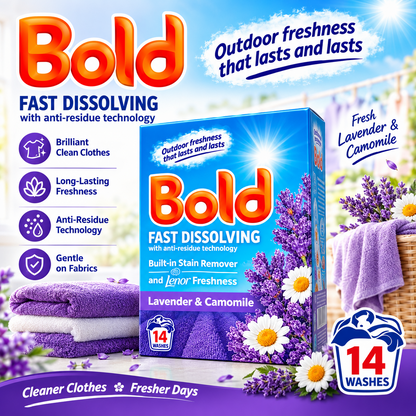 700g × 6 Bold Laundry Detergent Powder 14 Washes Bio Washing Powder with Outdoor