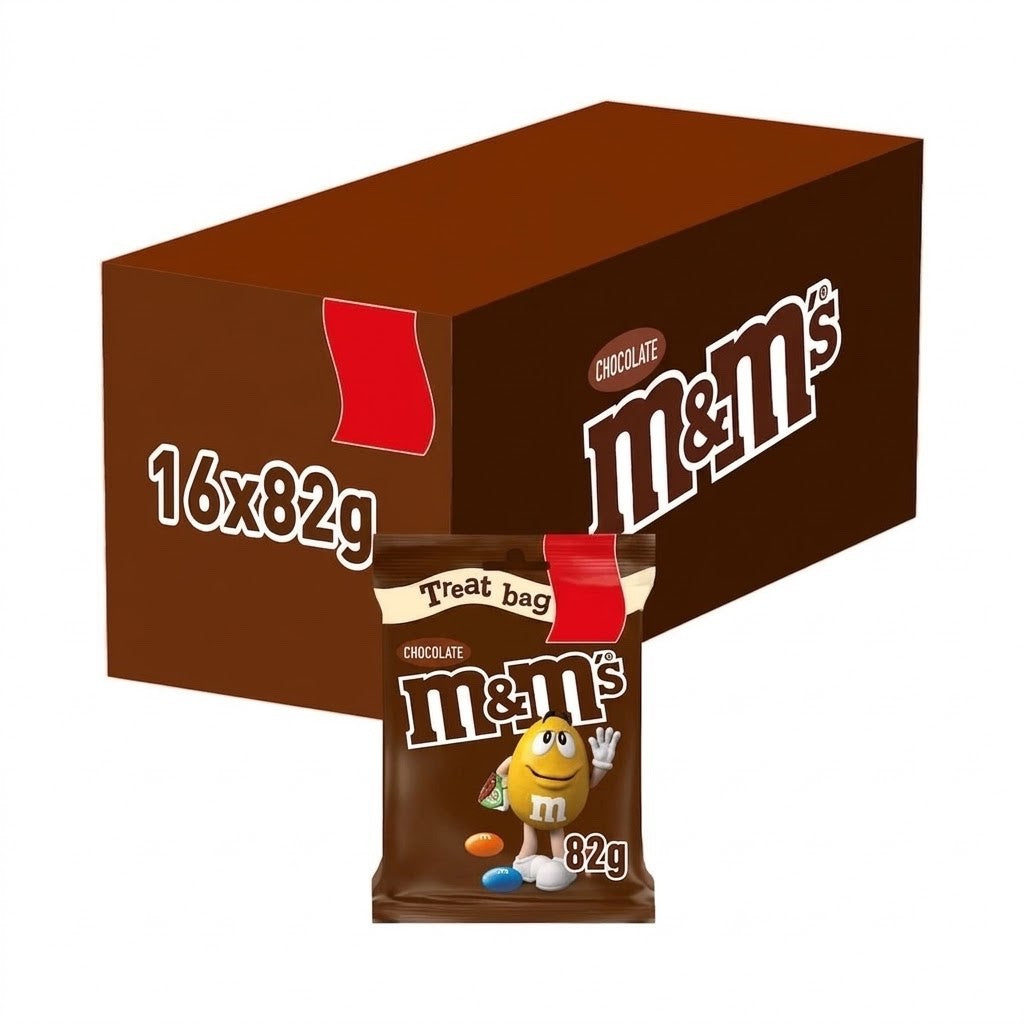 16 x 82 g M&M'S Milk Chocolate Pouch Bag Crisp Sugar Shell Candy Sweet Treat