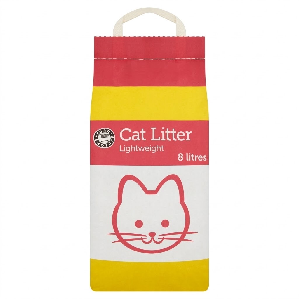 Pack of 2 - 12 Litres Euro Shopper Lightweight Cat Litres (1x 4L & 1x 8L)