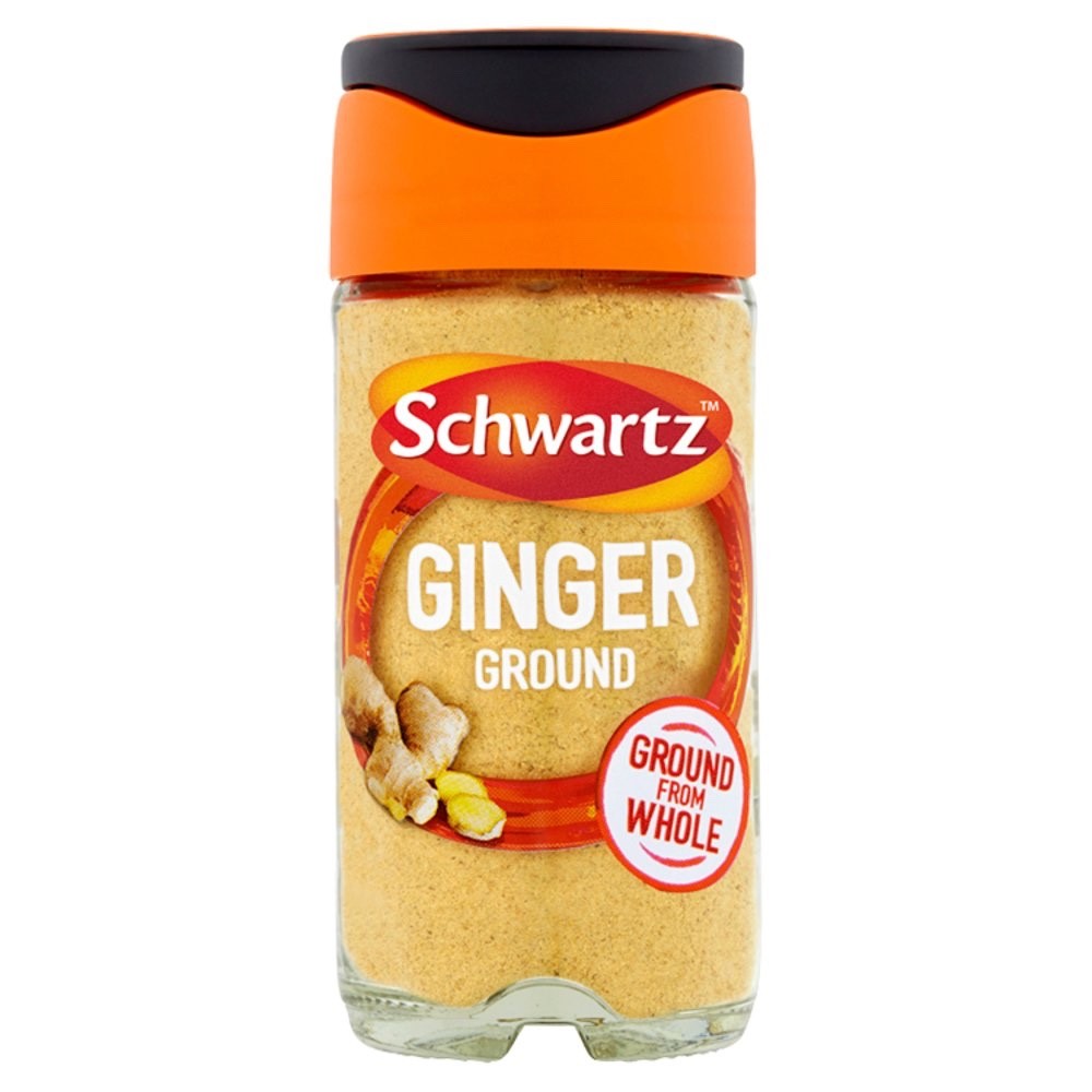 26g × 6 – Schwartz Ground Ginger Spice Glass Jar Warm & Zesty Baking