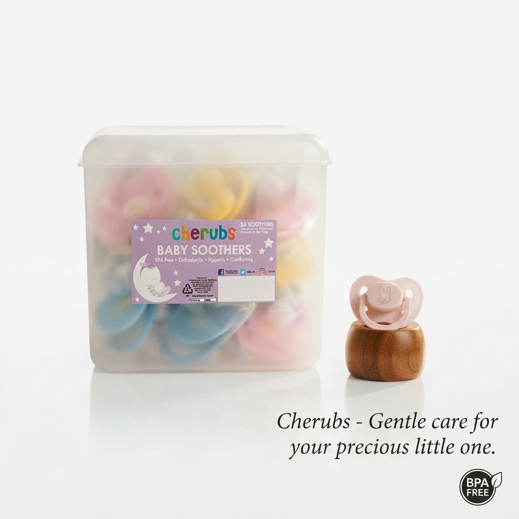 25x Cherubs Baby Soothers Orthodontic BPA Free Pacifier Tub