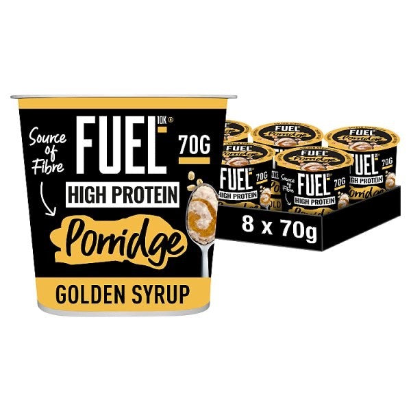 8 x 70g FUEL10K High Protein Porridge Oat Cereal Pots - Assorted Flavours