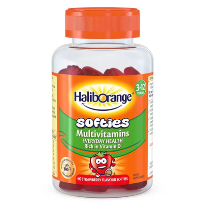 3 x 60 Pack HalibOrange Strawberry Multivitamins Softies 180 Gummies 3-12 Years