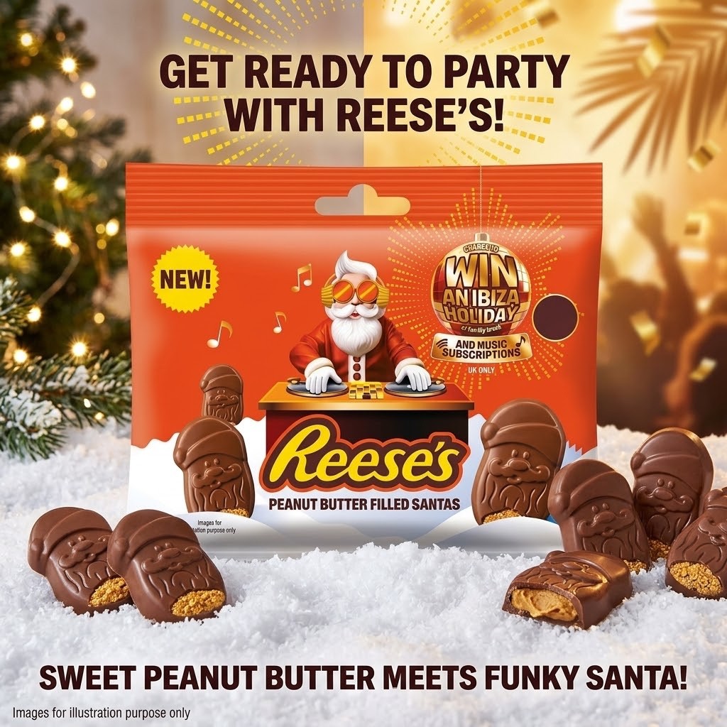 20 x 55g Reese's Peanut Butter Filled Santas Chocolate Christmas Treat Bag