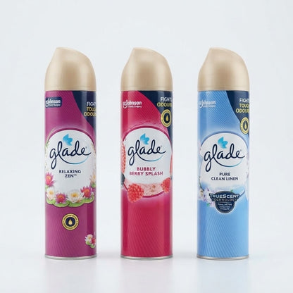 12 x 300ml Glade Aerosol Air Freshener Pure Clean Linen Bulk Pack Spray Value