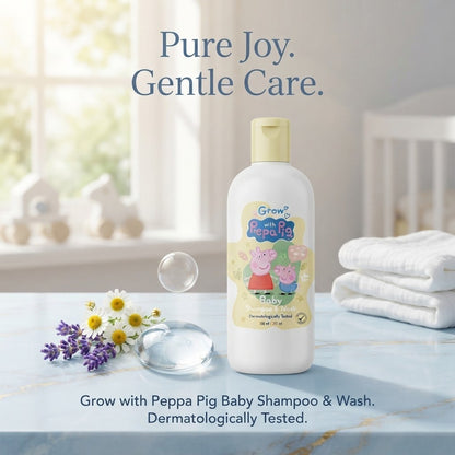 6x 350ml Grow with Peppa Pig Baby Conditioning Shampoo Tear-Free & Detangling