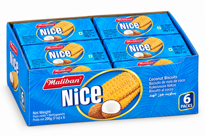 Maliban Nice Coconut Biscuits 200g x 12 Pack - Sweet Tea Snack