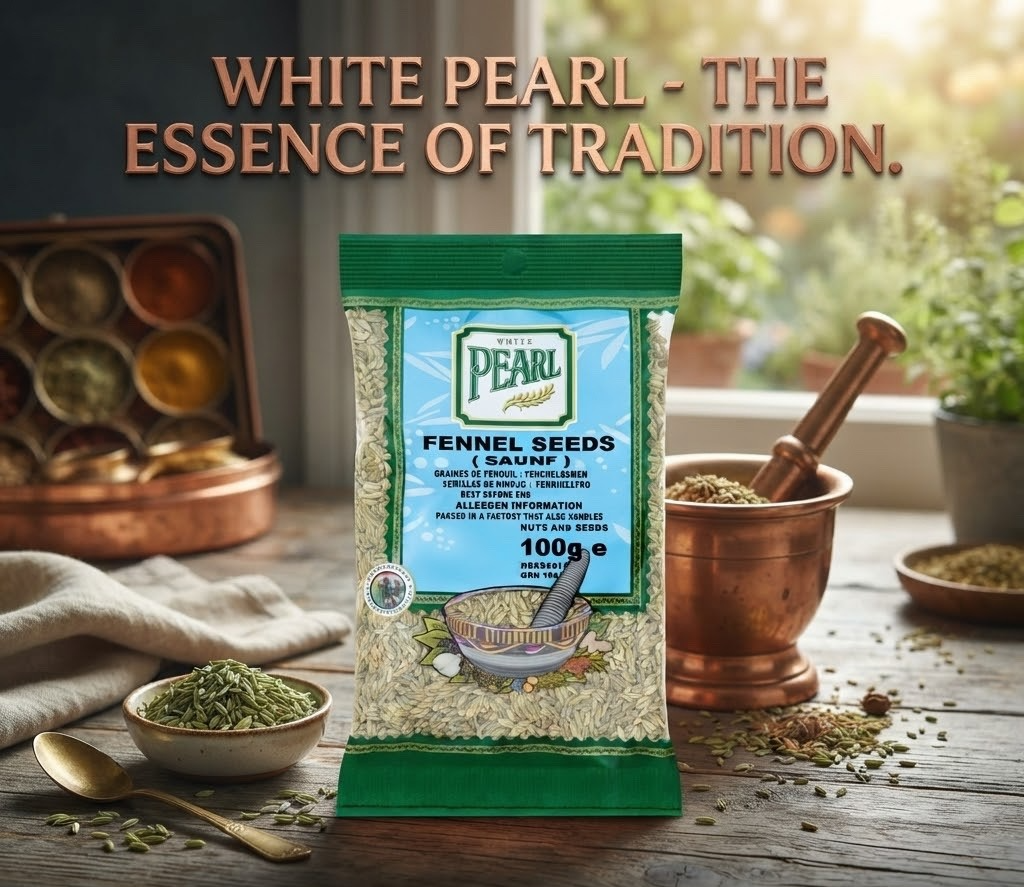 100g x 12 | White Pearl Fennel Seeds 100g (Pack of 12) - Finest Quality Saunf