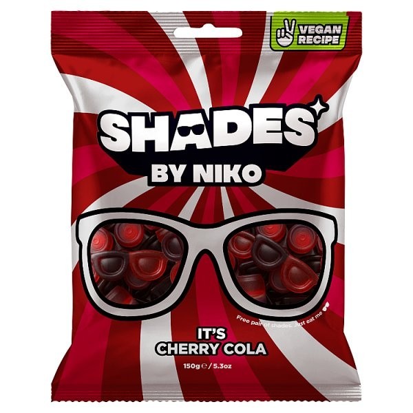 20x 150g Shades by Niko Cherry Cola Vegan Sweets Gummy Candy