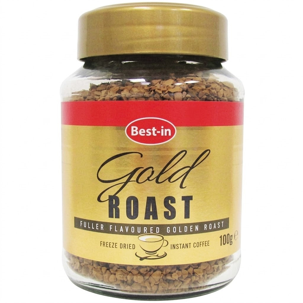 6 x 100g Best-In Gold Roast Freeze Dried Instant Coffee Pack of 6 Jars