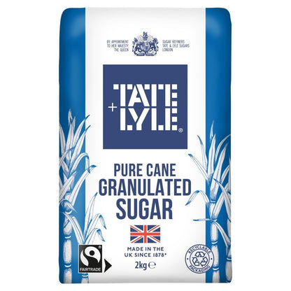 Tate & Lyle Pure Cane Granulated Sugar 2kg (Pack of 6) Fairtrade