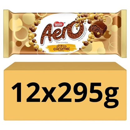 12 x 295g Giant Bar Aero Choco Caramel Chocolate Sharing Block Nestlé Vegetarian