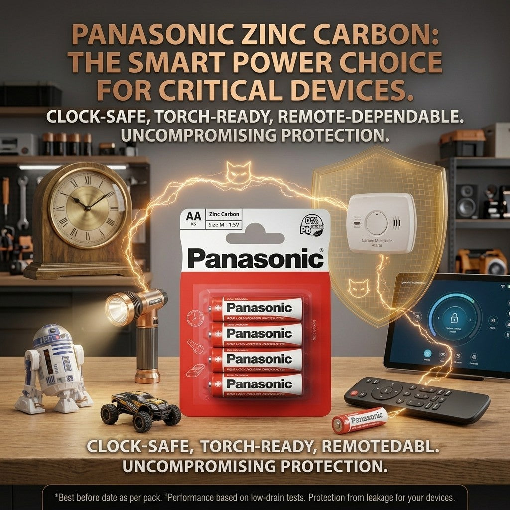 4 x Panasonic AA Batteries 4 Pack Box 12 Packs 48 Total 1.5V Zinc Carbon