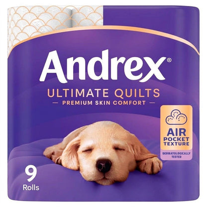 3 Ply 4 / 9 / 16 Pack Andrex Ultimate Quilts Toilet Tissue Bulk Loo Roll Paper