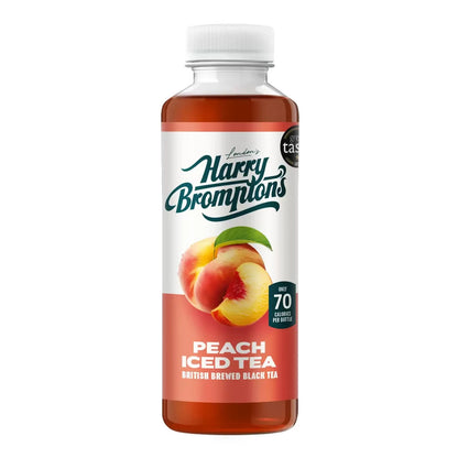 12x 500ml Harry Brompton's Peach Iced Tea Bulk Pack Refreshing Soft Drink