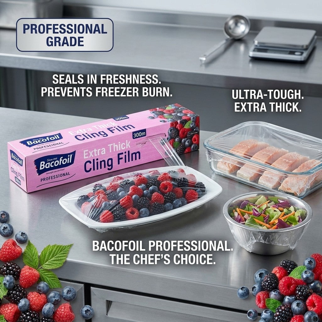 6 Box  Rolls Bacofoil Professional Extra Thick Cling Film 300m Catering Bulk