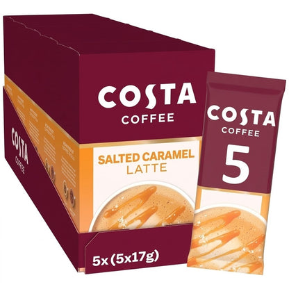 5 x17g (85g) Costa Coffee Barista Creations Salted Caramel Latte Instant Sachets