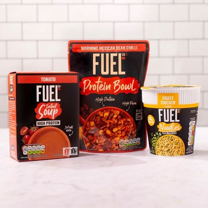 87g x 8 FUEL10K High Protein Instant Noodles Pot Sizzling Beef & Roast Chicken