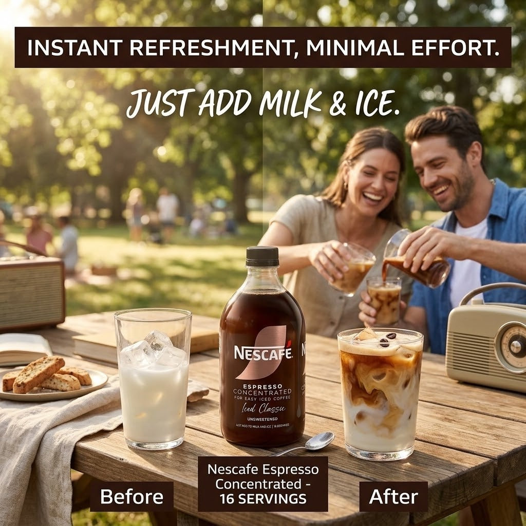 500ml x 6 NESCAFE Espresso Concentrate Iced Coffee Liquid Unsweetened 16 Serving