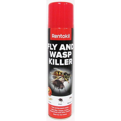 300ml & 600ml Pack Rentokil Fly & Wasp Killer Spray Fast Action Bug Pest Co