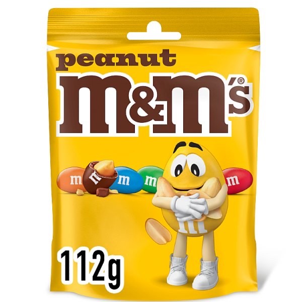 13 x 112g M&M's Peanut Milk Chocolate Pouch Bag Crunchy Crisp Candy Share Treat