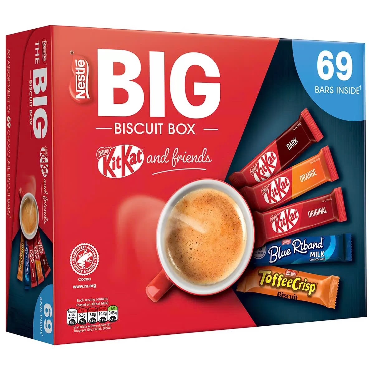 69 Bars Nestle Big Biscuit Box KitKat & Friends Assorted Chocolate Biscuits