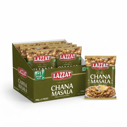 100g x 6 Packs - Lazzat Chana Masala Spice Mix Bulk Buy | 1+1 Two Bags Inside