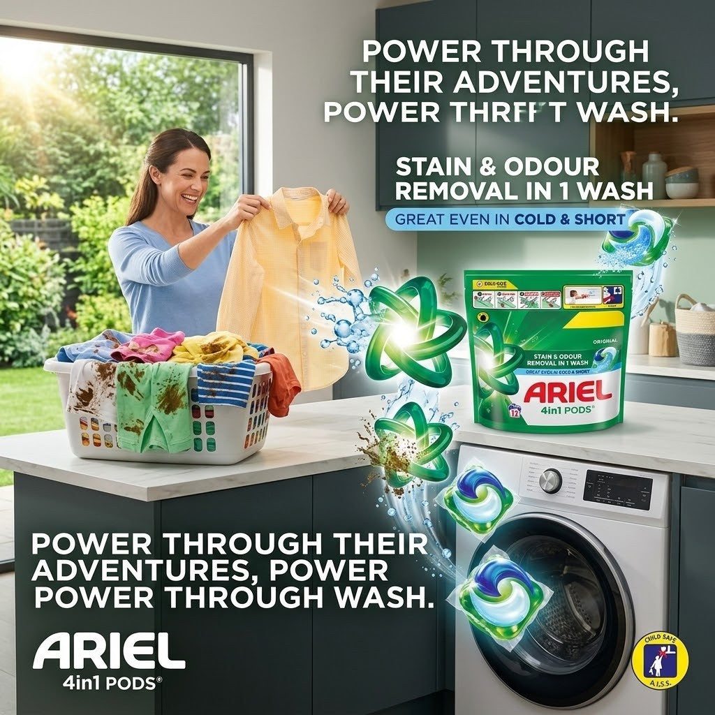 5 x 12s (60 Pods) Pack  Ariel 4 in 1 PODS Laundry Detergent Capsules