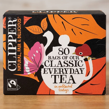 80 Bags Case of 4 - 320 Tea Bags Total Clipper Organic Fairtrade Everyday Tea