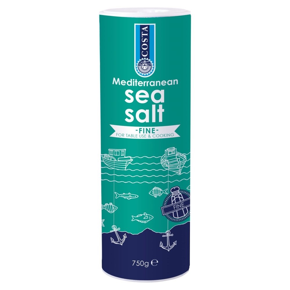 10 x 750g Pack  Costa Fine Sea Salt Natural Mediterranean Cooking Table Seasonin