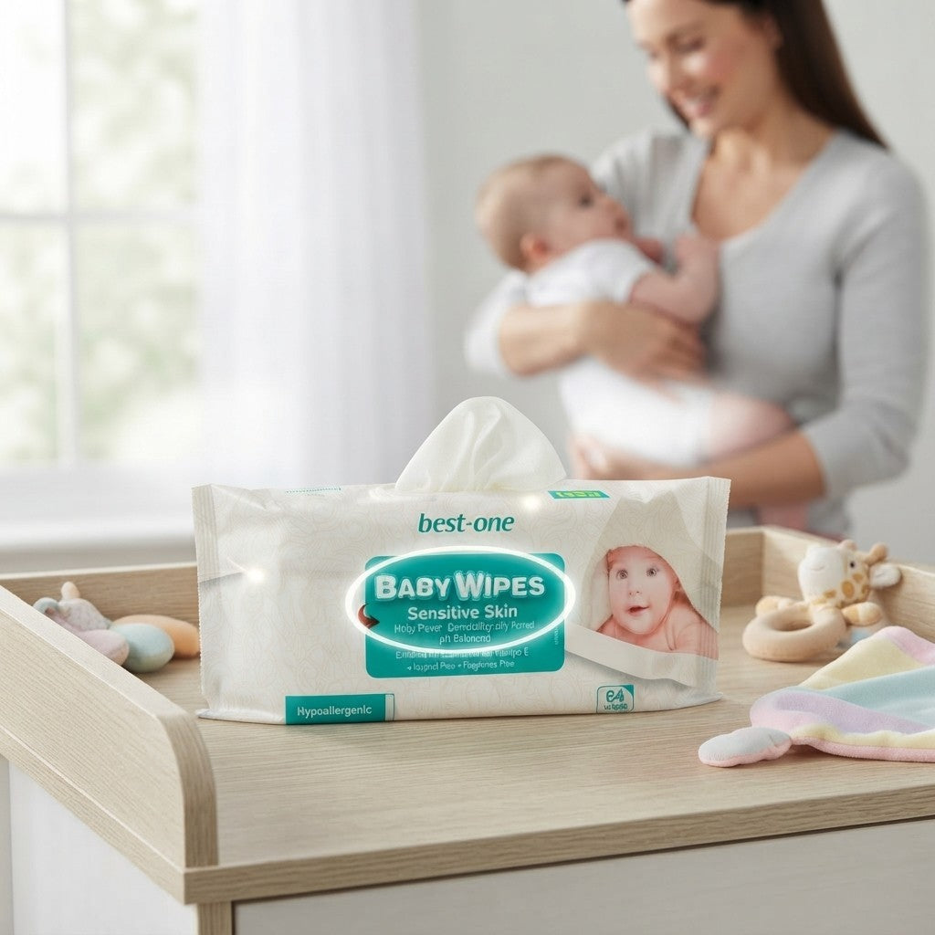 12x 64s Best-One Sensitive Skin Baby Wipes Hypoallergenic & Fragrance-Free