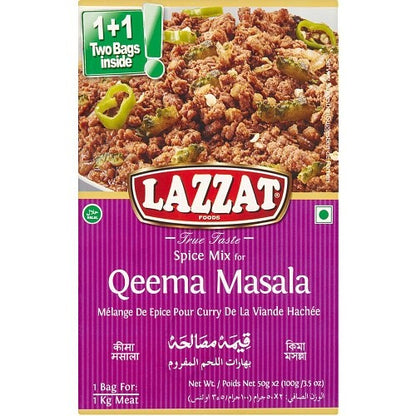 6 x 100g Lazzat Qeema Masala Spice Mix Box Bulk Pack Authentic Flavor