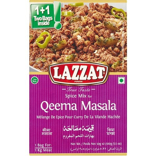 6 x 100g Lazzat Qeema Masala Spice Mix Box Bulk Pack Authentic Flavor
